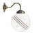 Metal French White Opaline Glass and Brass Bistro Sconce with Gilt Stripes For Sale - Image 7 of 7