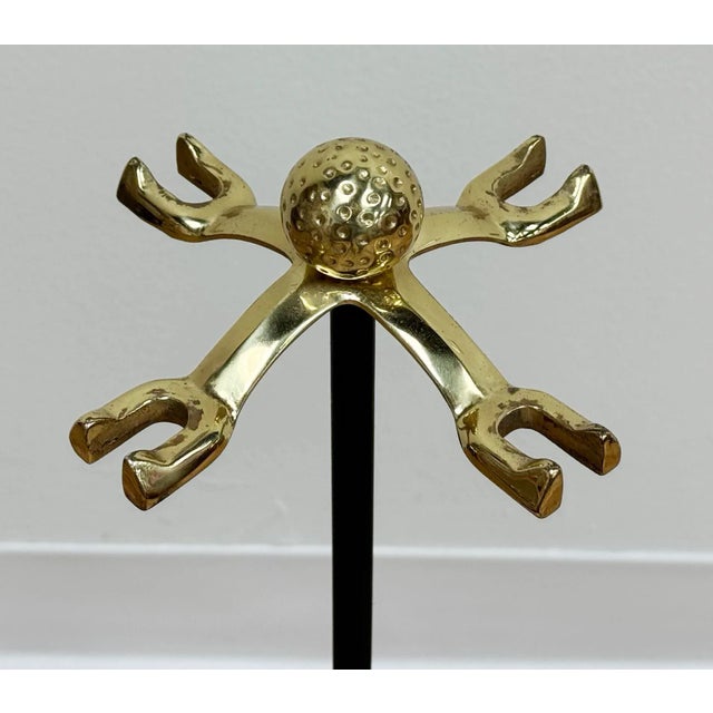 Brass Vintage Brass and Cast Iron Golf Club Fireplace Tools For Sale - Image 8 of 12