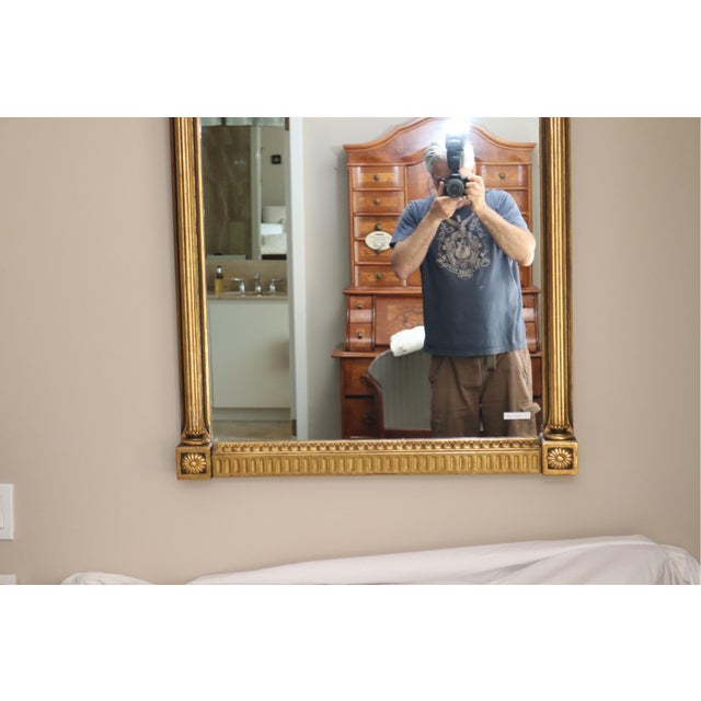 Mid 20th Century Vintage Gilt and Ebonized Carved Wood Frame Wall Mirror For Sale - Image 5 of 12