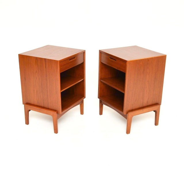 Mid-Century Modern Vintage Danish Teak Nightstands by Ib Kofod-Larsen, 1960, Set of 2 For Sale - Image 3 of 11