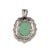 Traditional Glowing Translucent Cabochon Chrysophrase in Sterling Silver Pendant For Sale - Image 3 of 6
