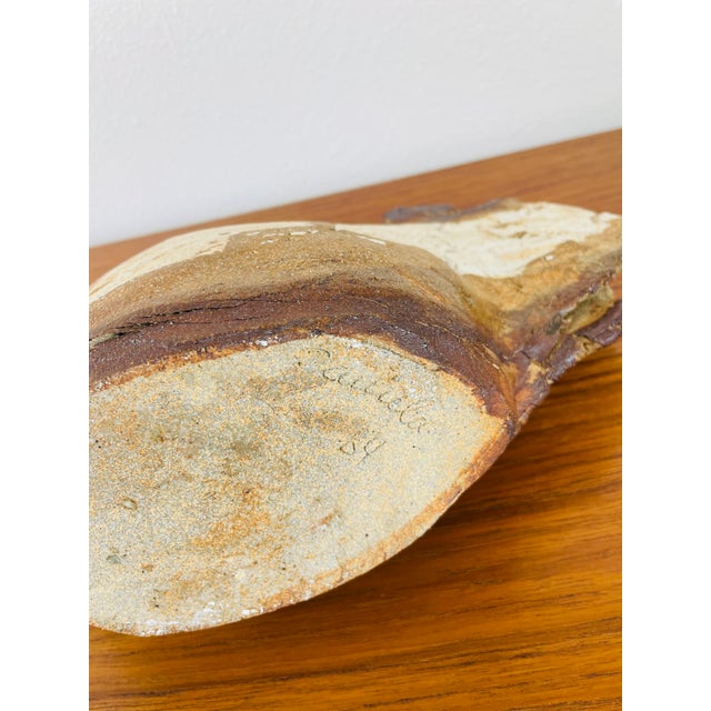 Vintage Rustic Stoneware Art Pottery Vessel Vase Boho Style For Sale - Image 10 of 10