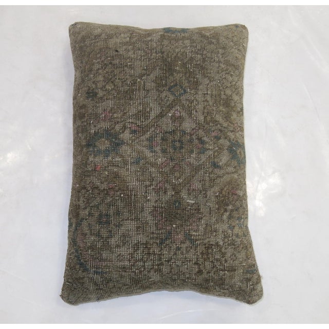Early 21st Century Large Vintage Persian Shabby Chic Rug Pillow For Sale - Image 5 of 5