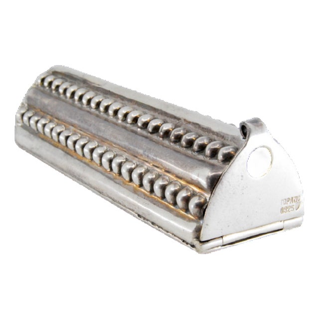 Toothpick Holder in Pearlescent Silver For Sale