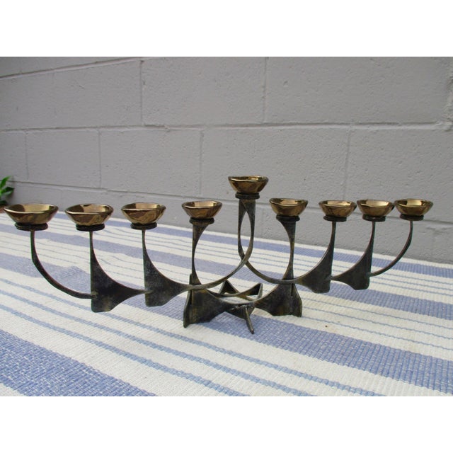 Modernist Menorah Oil Lamp Candle Holder Made in Israel Bought in Jerusalem Chairish