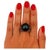 Baroque Bochic “Orient” Vintage South Sea Pearl & Blue Sapphire Ring Set 18K Gold & Silver For Sale - Image 3 of 9