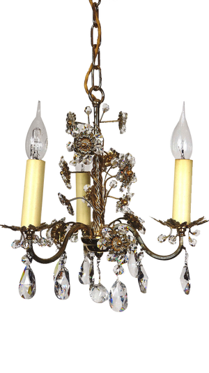 Crystal Flowers Chandelier by Christoph Palme, 1960s