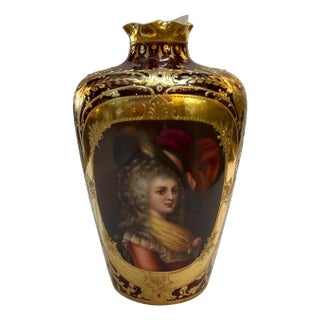 19th Century Hand Painted Portrait Cabinet Vase by Rosenthal For Sale