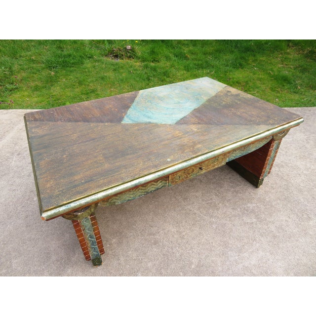 Post Modern Two-Sided Double Drawer Sculptural Textured Coffee Table ~ Brutalist Vintage Abstract Art ~ Modernsim For Sale - Image 18 of 18