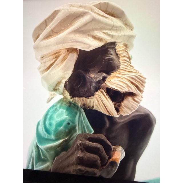 1940s Signed Algora Spain “Bedouin at Rest” Porcelain Figurine Hand Painted Mint Rare For Sale - Image 10 of 11