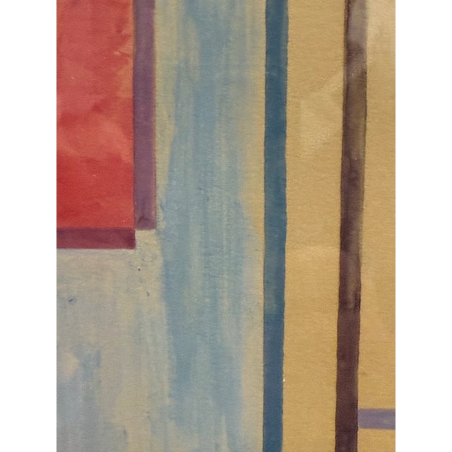 Pink Abstract Modernist Geometric Mix Media After Sonia Delaunay For Sale - Image 8 of 9