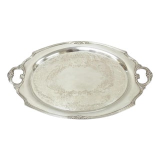 1847 Rogers Bros Eternally Yours Silver Plated Oval Serving Platter Butlers Tray For Sale
