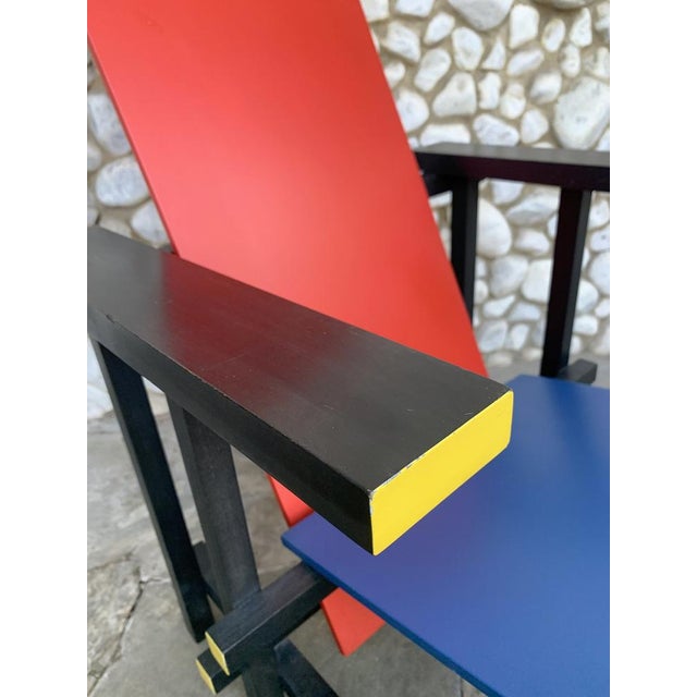 Vintage Red and Blue Armchair by Gerrit Thomas Rietveld, 1970s For Sale - Image 6 of 18