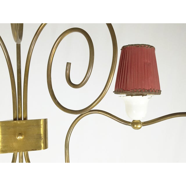 Goldenrod Mid-Century Modern Italian Sconces in White Metal and Brass, Set of 2 For Sale - Image 8 of 18
