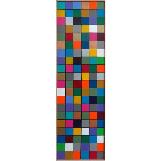 Herman H. Kahan Geometric Abstract Oil Painting on Board Chairish