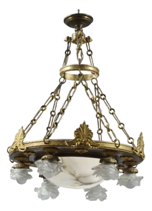 Antique French Bronze Chandelier, 1890s
