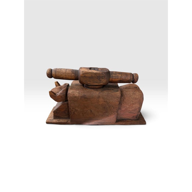 Antique Primitive Hand-Carved Wooden Mortar & Pestle, 15” For Sale In West Palm - Image 6 of 11