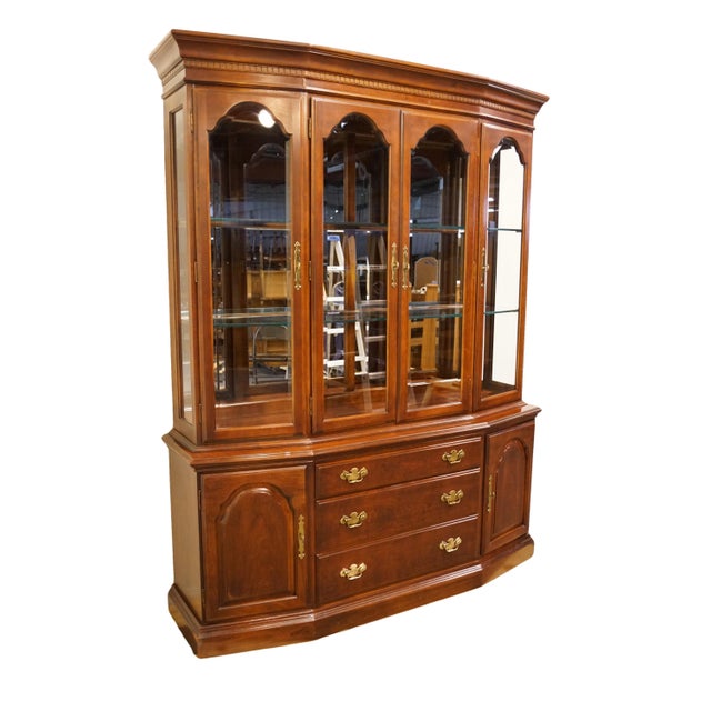 20th Century Traditional Bernhardt Furniture Solid Cherry Buffet With Illuminated Display China ...