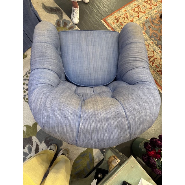 2000 - 2009 21st Century Vintage Designer Kravet Swivel Chair For Sale - Image 5 of 7