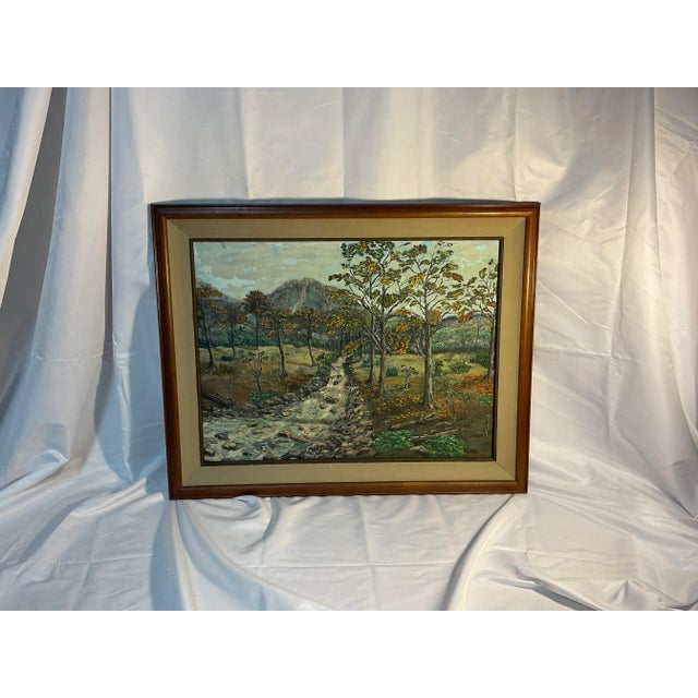 Impressionist 1960s Impressionist Landscape Oil Painting "Imaginary Mountain Woods" by Jenkins For Sale - Image 3 of 7