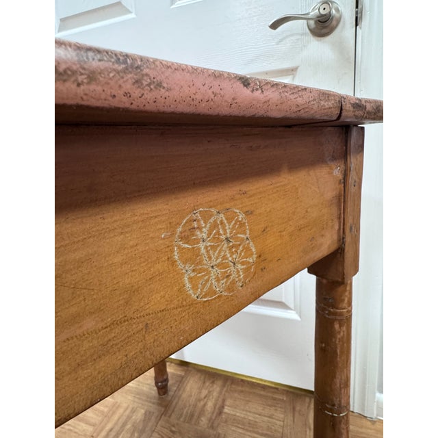Antique Country Sheraton Pine One-Drawer Side Table For Sale - Image 4 of 11
