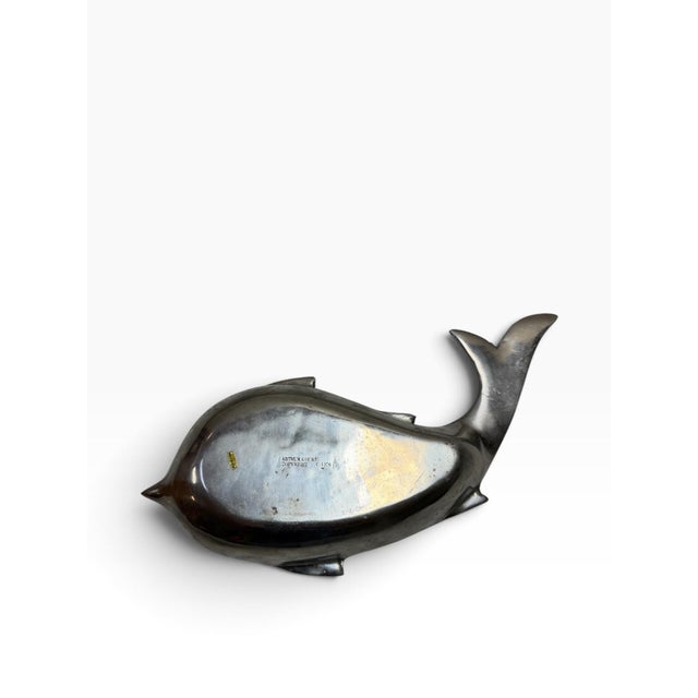 1976 Vintage Arthur Court Cast Aluminum Fish Dish With Carnelian Eye For Sale In West Palm - Image 6 of 7