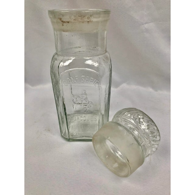 Glass Belgian Glass Embossed Confectionary Jar For Sale - Image 7 of 13
