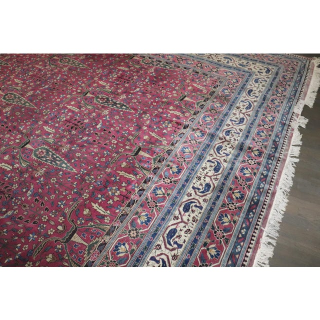 Vintage Indian Larestan Plum Rug rug no.10839 For Sale - Image 14 of 15