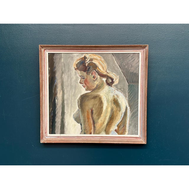 Mid-Century Modern Waldemar (Walle) Ewetz, Nude Woman from Behind, 1960s, Oil Painting on Panel, Framed For Sale - Image 3 of 16