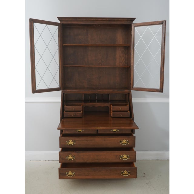 Traditional Ethan Allen Maple Secretary Desk Bookcase Top For Sale - Image 3 of 18