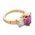 Mid 20th Century Vintage Gia 2.65 Carat Purple Sapphire Diamond 18k Yellow Gold Ring, Size 4.75 For Sale - Image 5 of 5