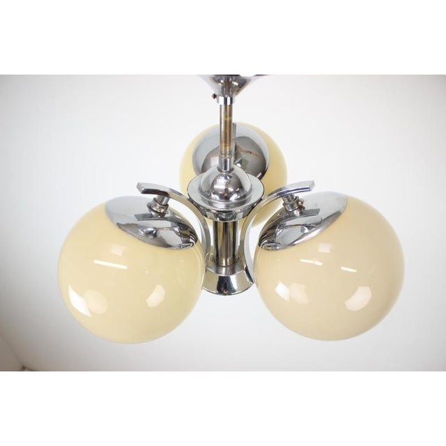 Art Deco 3-Flamming Chandelier, 1930s For Sale - Image 9 of 15