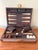 Vintage classic Backgammon game in brown corduroy case. One of the world's oldest and most beloved games. Though set is...