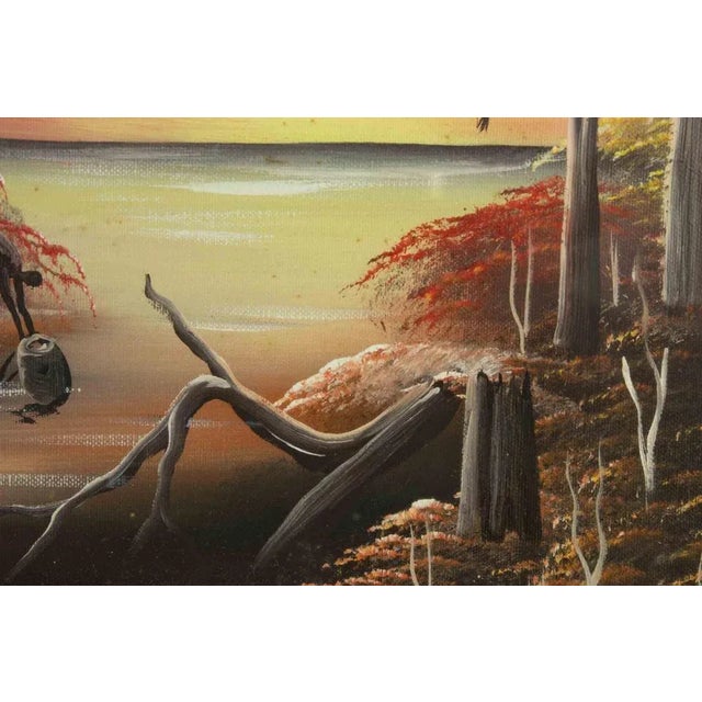 Modern Kabemba Situna WA, Exotic Landscape, Acrylic on Canvas, 1970s For Sale - Image 3 of 5