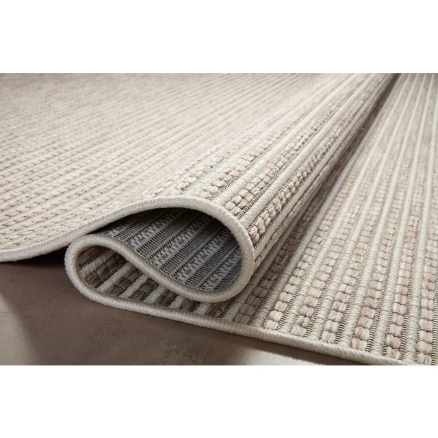 Contemporary Amber Lewis x Loloi Malibu Ivory / Dove 18" x 18" Sample Rug For Sale - Image 3 of 6