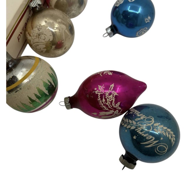 Mid Century Vintage Mercury Glass Ornaments - a Set of 15 For Sale - Image 11 of 11