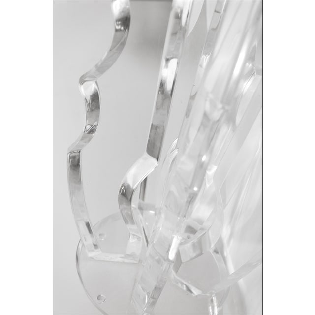 Transparent Post Modern Curved Lucite Table Sculpture Van Teal Style For Sale - Image 8 of 8