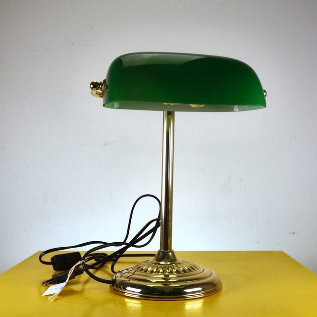 Green Vintage Ministerial Style Table Lamp For Sale - Image 8 of 8