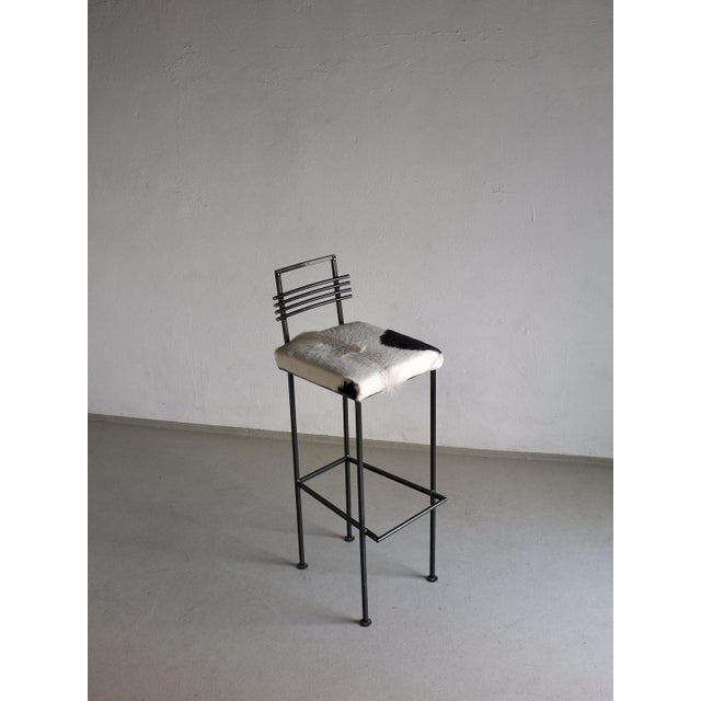 Black Set of Wrought Iron Bar Stools by Olsson & Dam, Sweden, 1990s For Sale - Image 8 of 9