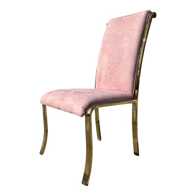 Set of Eight Art Deco Revival Brass Dining Chairs by Design Institute of America For Sale In Miami - Image 6 of 6