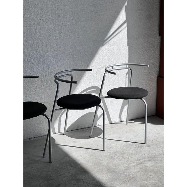 Stackable Chairs by Ross Littell for Atelier Areti, 1980s, Set of 4 For Sale - Image 4 of 10