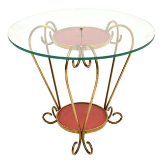 Vintage Italian Brass and Glass Coffee Table, 1950s For Sale