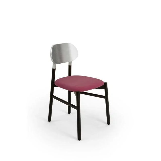 Bokken upholstered chair, black & silver, malva by colé italia with bellavista/piccini dimensions: h 81.7 d 49 w 53.5 cm...
