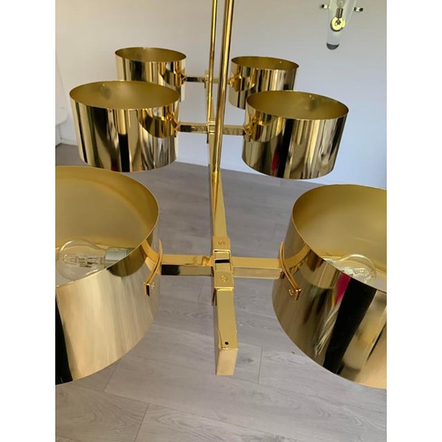 Glass Italian Sputnik Pendant Light in Metal Gold from Stilnovo For Sale - Image 7 of 13