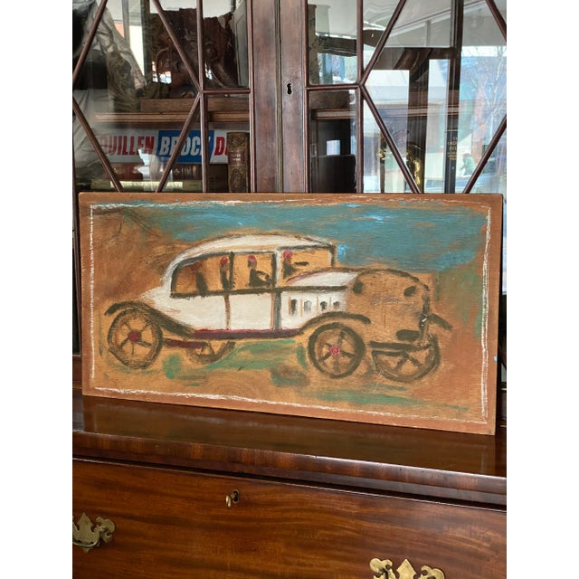 1980s " Car" Folk Art Painting by Jimmy Lee Sudduth For Sale - Image 6 of 12