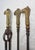 Metal Set of 3 Antique 1800s Brass Steel Figural Dragon Fireplace Tools Poker Tong For Sale - Image 7 of 15