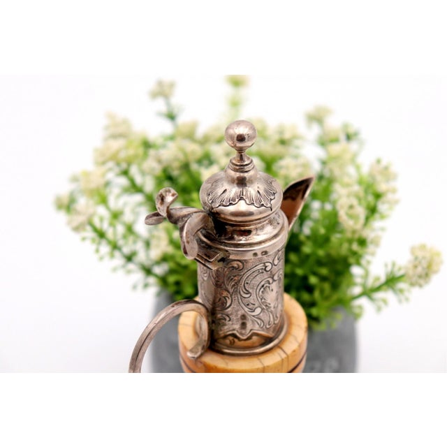 Cut Glass Jar with Silver Lid and Frame For Sale - Image 6 of 7