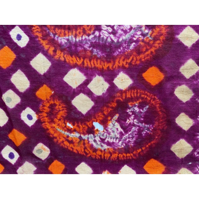 Antique Burnt Orange and Purple Silk Textile For Sale - Image 10 of 18
