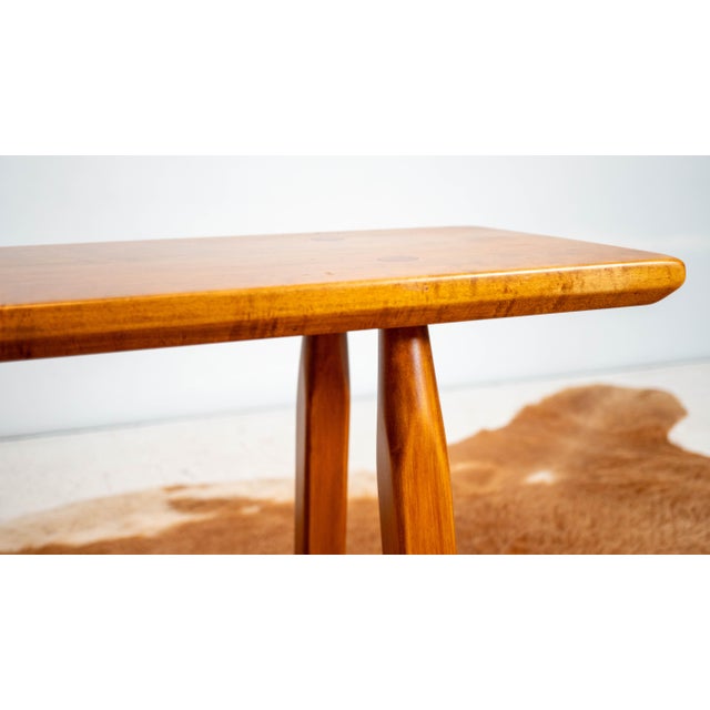 Restored 1950s American Studio Craft / Mid-Century Maple Bench For Sale - Image 11 of 17