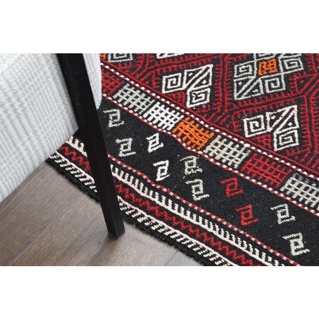 Red 1970s Vintage Turkish Oushak Handmade Wool Cotton Red Area Rug For Sale - Image 8 of 12